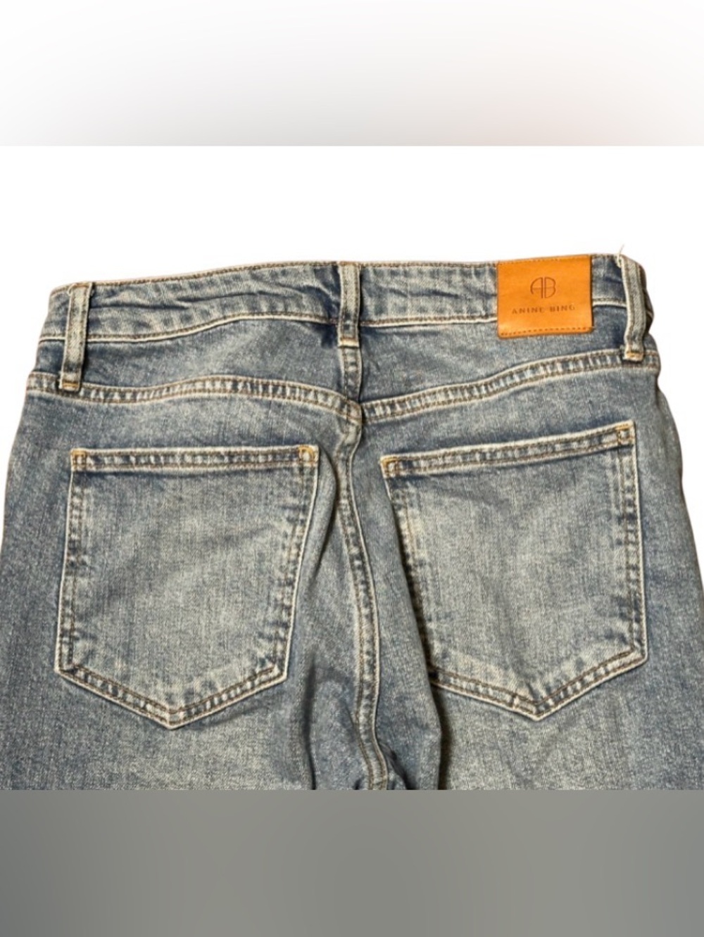 ANINE BING Kate Jeans Women’s 26 Blue Wash Mid Rise Straight Leg Stretch Denim - Picture 8 of 9